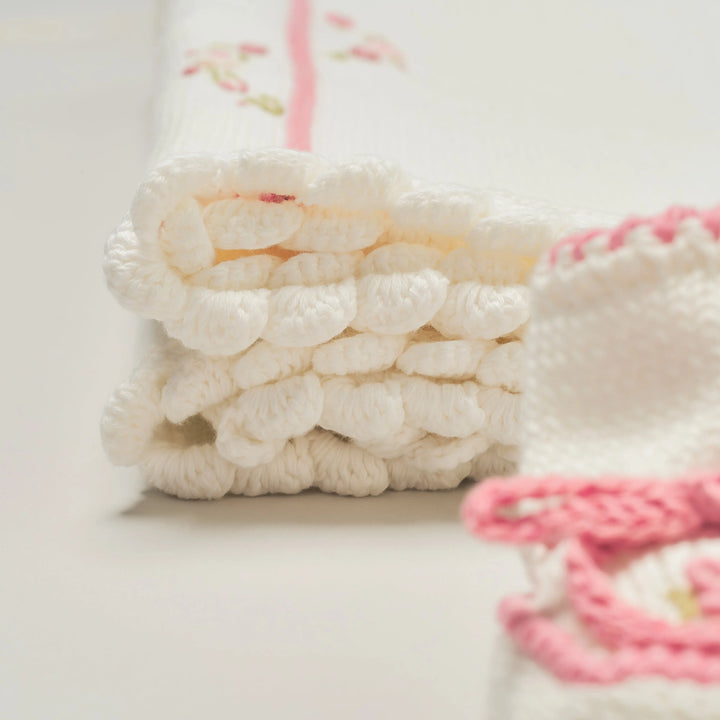 Blue Almonds Ltd Baby girls knitted layette gift 'Piccola Rosa' Piccola Giuggiola