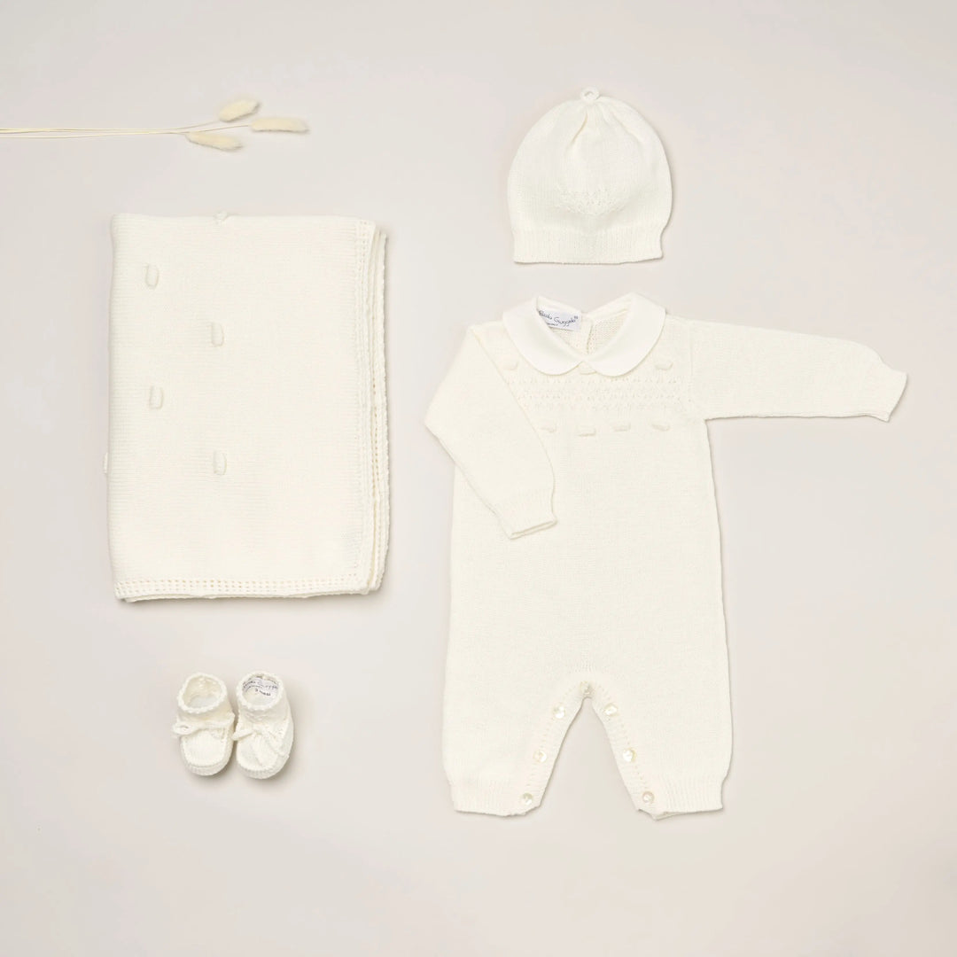 Blue Almonds Ltd Baby knitted layette gift 'Eleganza' Piccola Giuggiola