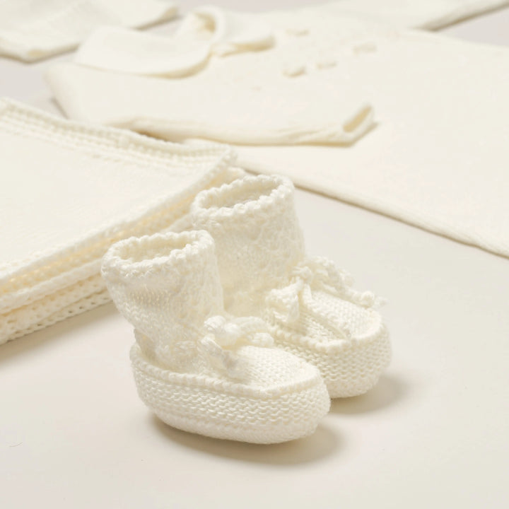Blue Almonds Ltd Baby knitted layette gift 'Eleganza' Piccola Giuggiola