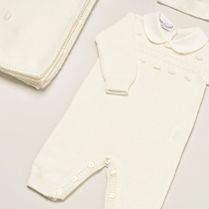 Blue Almonds Ltd Baby knitted layette gift 'Eleganza' Piccola Giuggiola