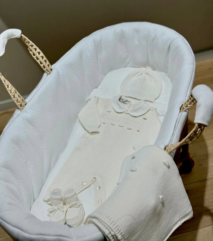 Blue Almonds Ltd Baby knitted layette gift 'Eleganza' Piccola Giuggiola