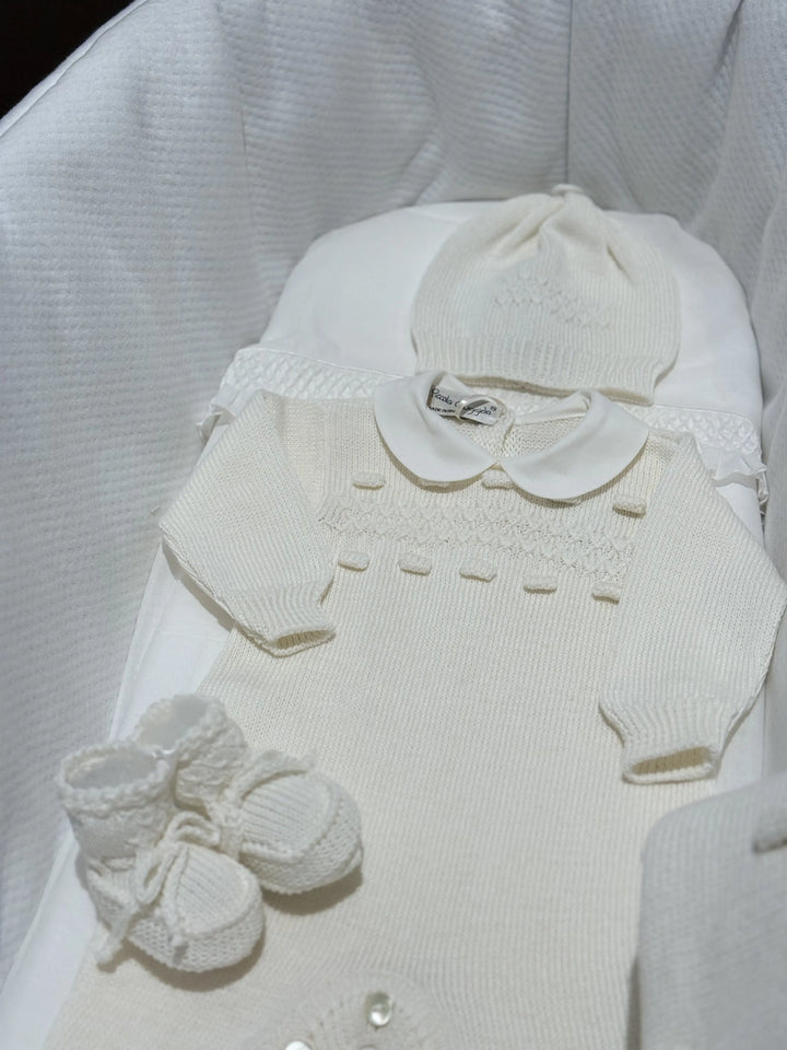 Blue Almonds Ltd Baby knitted layette gift 'Eleganza' Piccola Giuggiola