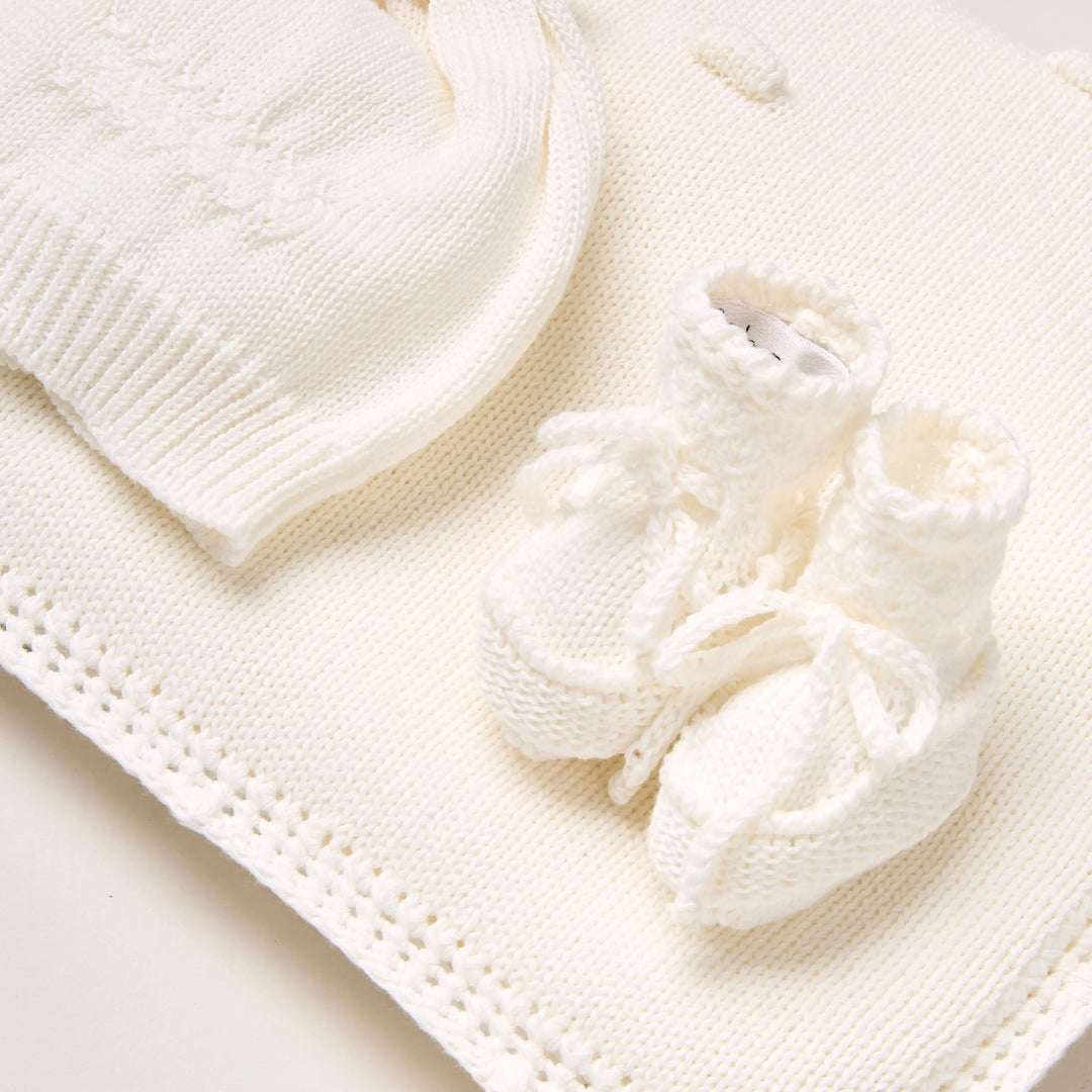 Blue Almonds Ltd Baby knitted layette gift 'Eleganza' Piccola Giuggiola