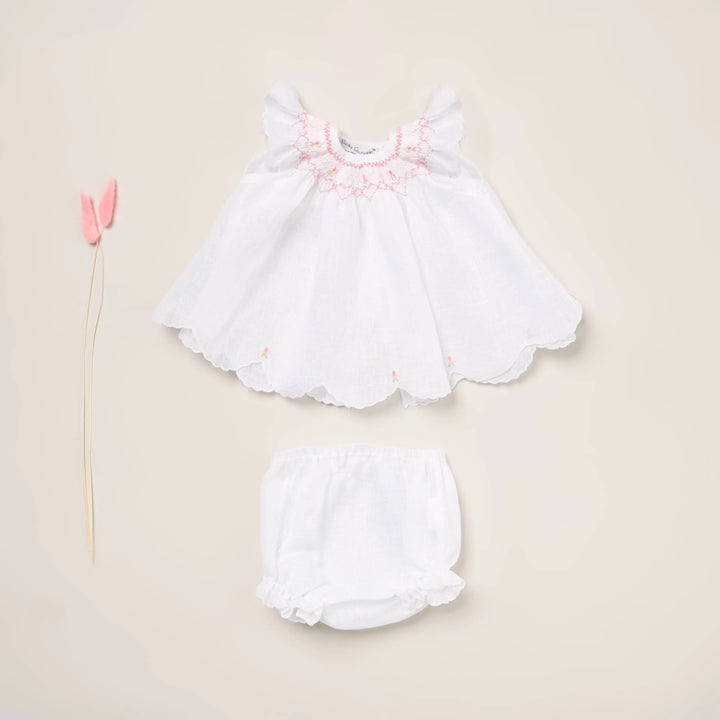 Blue Almonds Ltd Hand-Smocked Baby Girls Dress 'Amore' Piccola Giuggiola