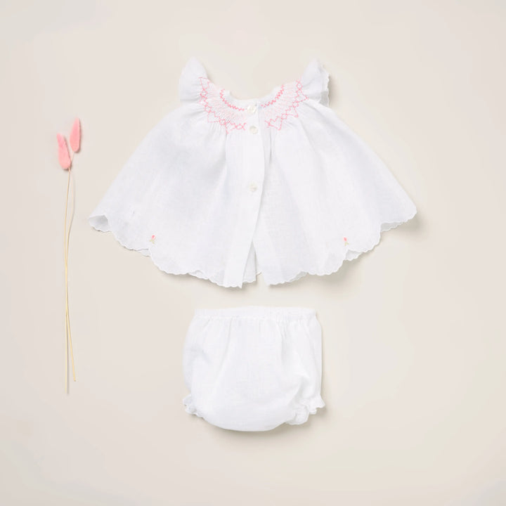 Blue Almonds Ltd Hand-Smocked Baby Girls Dress 'Amore' Piccola Giuggiola