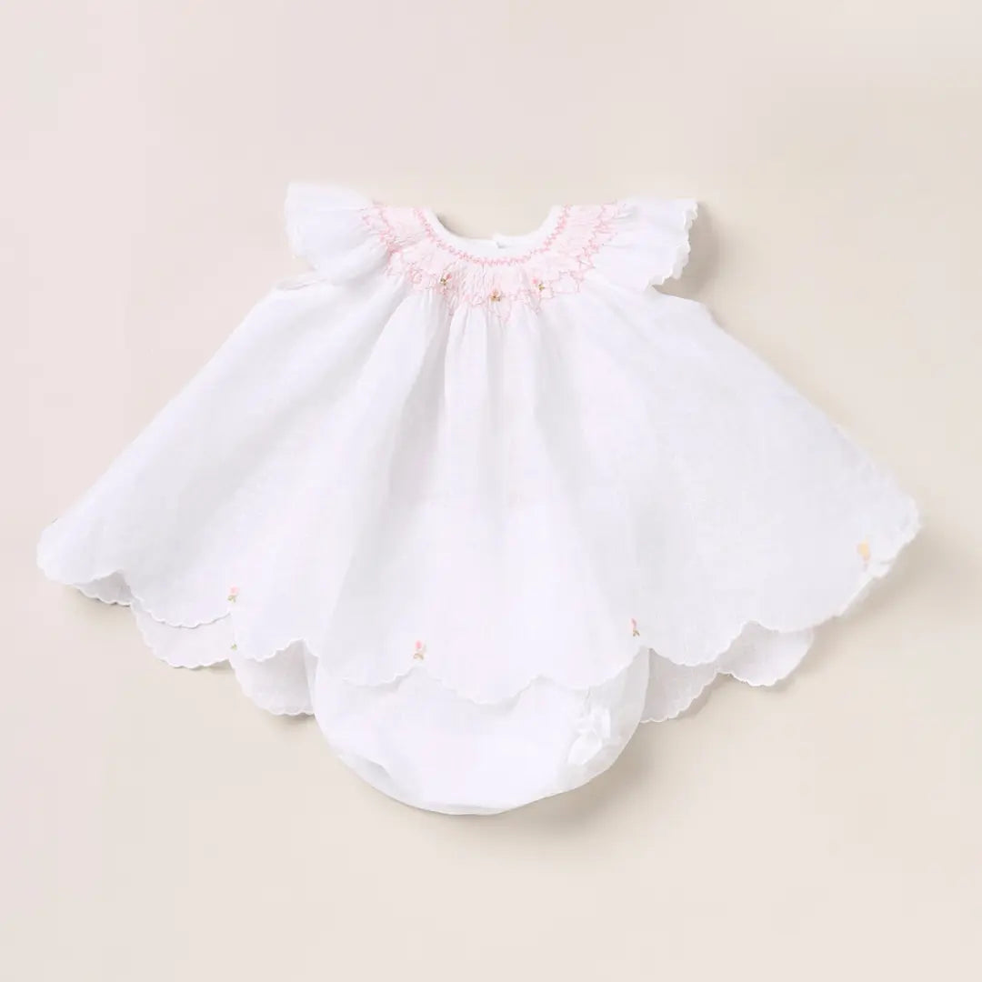 Blue Almonds Ltd Hand-Smocked Baby Girls Dress 'Amore' Piccola Giuggiola