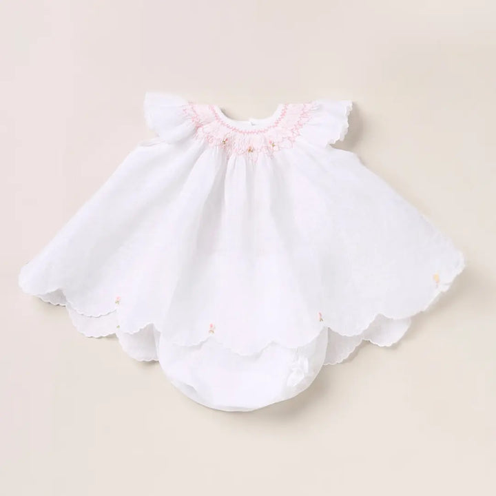 Blue Almonds Ltd Hand-Smocked Baby Girls Dress 'Amore' Piccola Giuggiola