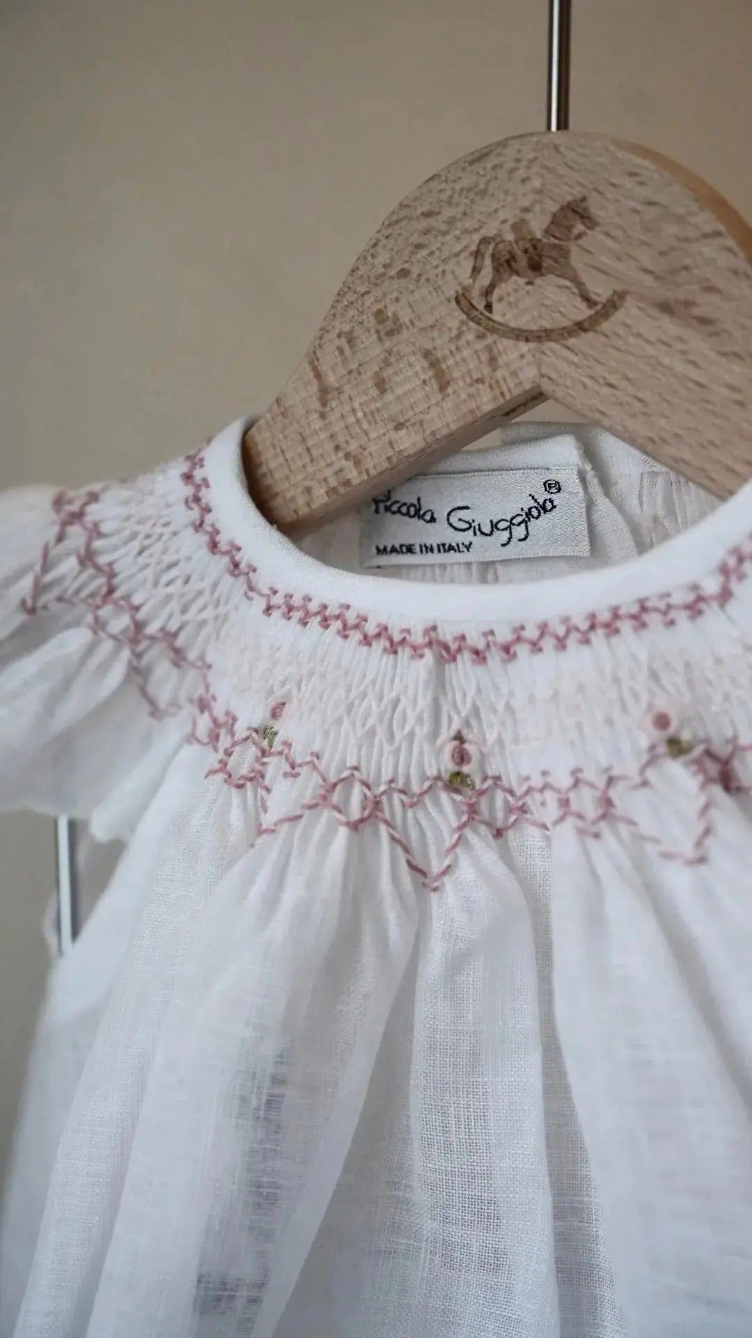 Blue Almonds Ltd Hand-Smocked Baby Girls Dress 'Amore' Piccola Giuggiola