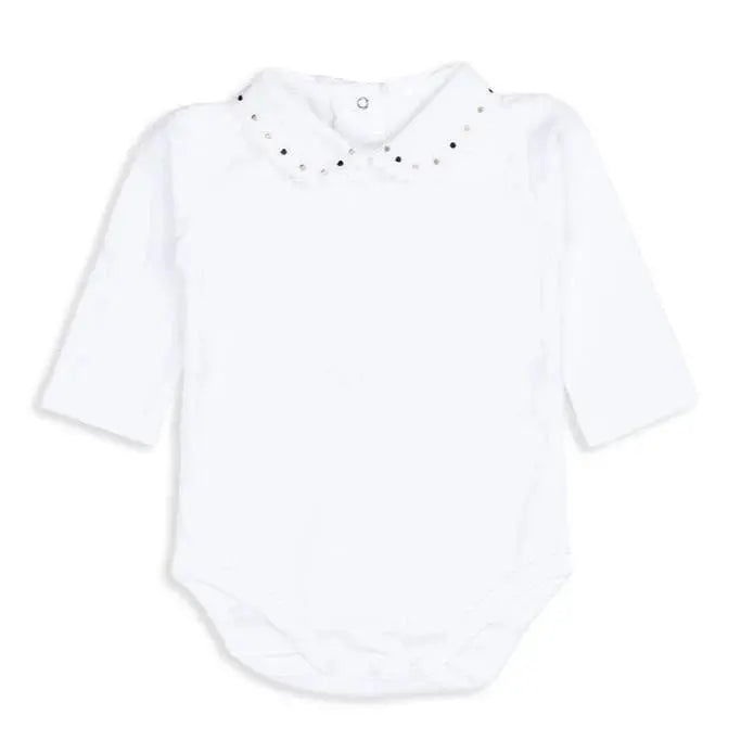 Blue Almonds Ltd Long Sleeve Body with Beige Embroidery Frilo