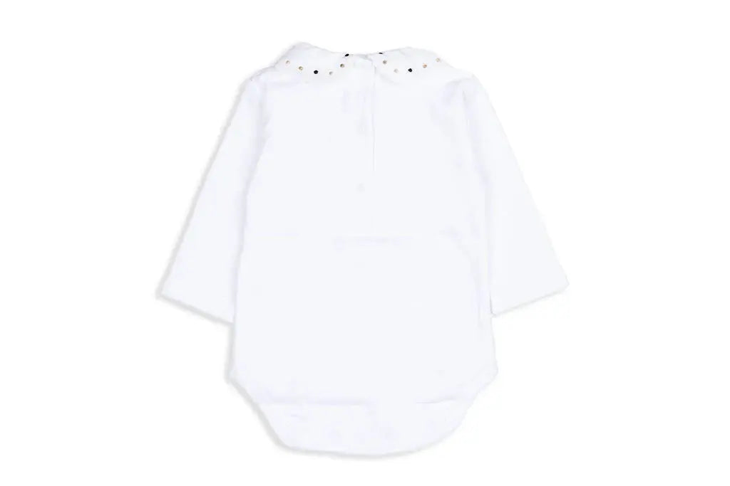 Blue Almonds Ltd Long Sleeve Body with Beige Embroidery Frilo