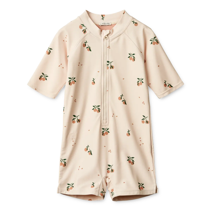 Blue Almonds Ltd Max Printed Shortsleeve Swim Jumpsuit - Peach / Sea shell - UNISEX LIEWOOD