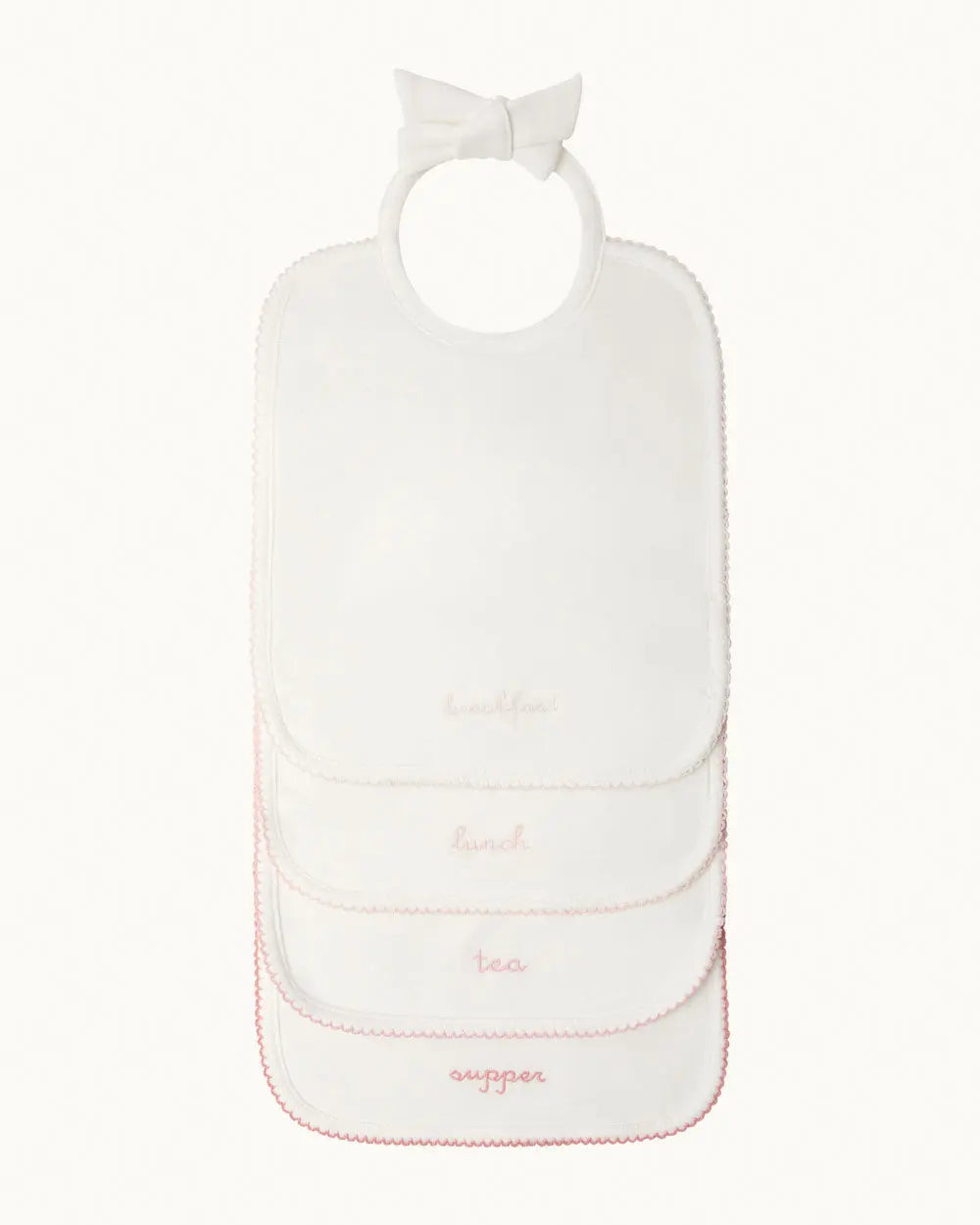 Blue Almonds Ltd Morning Till Night Bib Set - White & Pink Blue Almonds