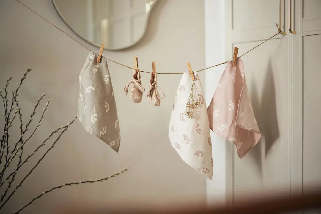 Blue Almonds Ltd Mouth Cloth Muslin - Wild Rose - 3 Pack Jollein