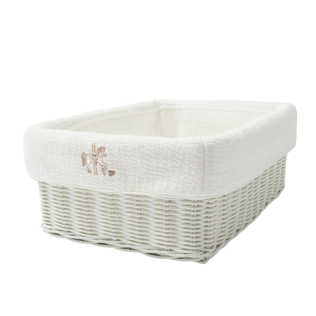 Blue Almonds Ltd Natural Wicker Basket  - Printed Safari Theophile & Patachou