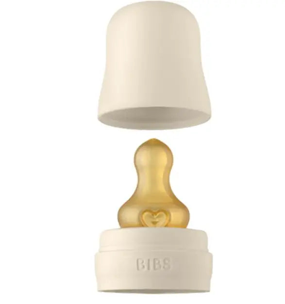 Blue Almonds Ltd Baby Glass Bottle Complete Set 110ml - Ivory BIBS Pacifiers