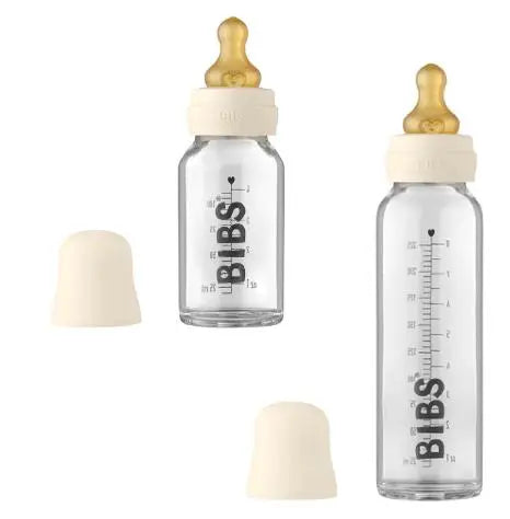 Blue Almonds Ltd Baby Glass Bottle Complete Set - Ivory BIBS Pacifiers