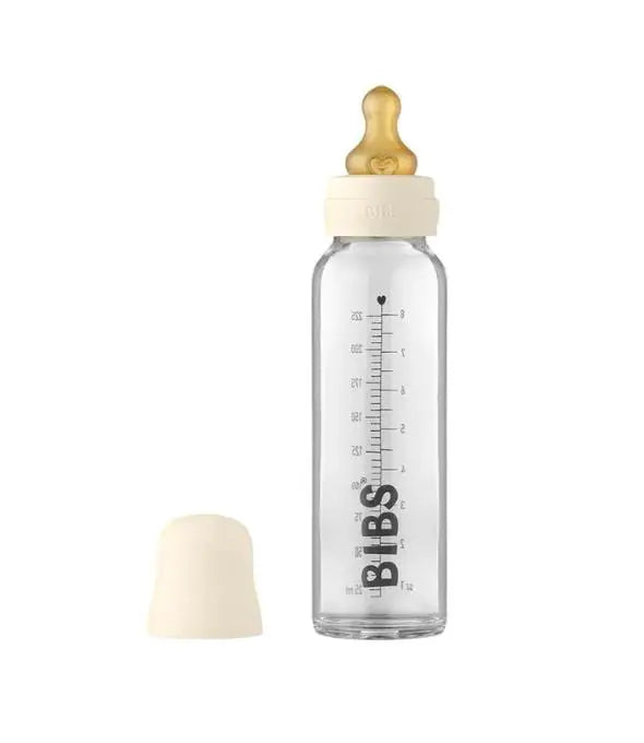 Blue Almonds Ltd Baby Glass Bottle Complete Set - Ivory BIBS Pacifiers