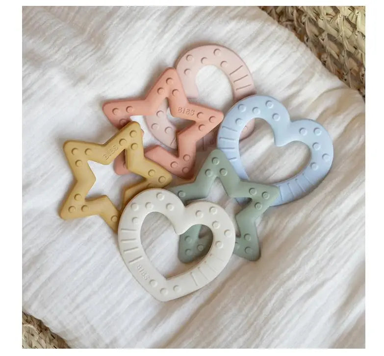 Blue Almonds Ltd Baby Star teether - Baby Blue BIBS Pacifiers
