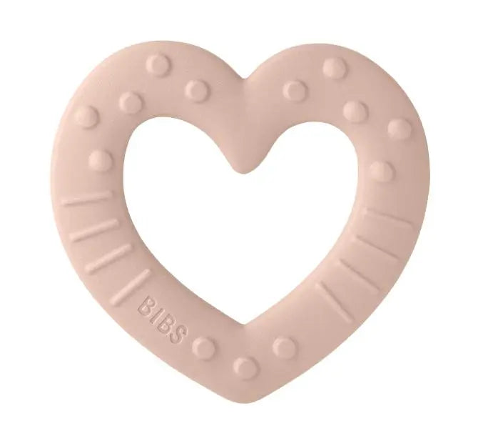Blue Almonds Ltd Baby heart teether - Blush BIBS Pacifiers
