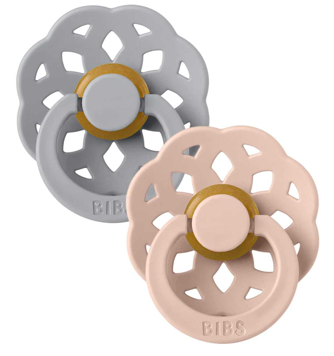 Blue Almonds Ltd Twin dummy pack 'Boheme'- Cloud/Blush BIBS Pacifiers