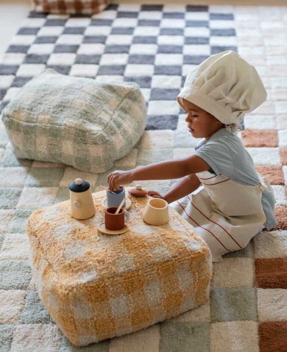 Blue Almonds Ltd Pouffe "vichy' honey Lorena Canals