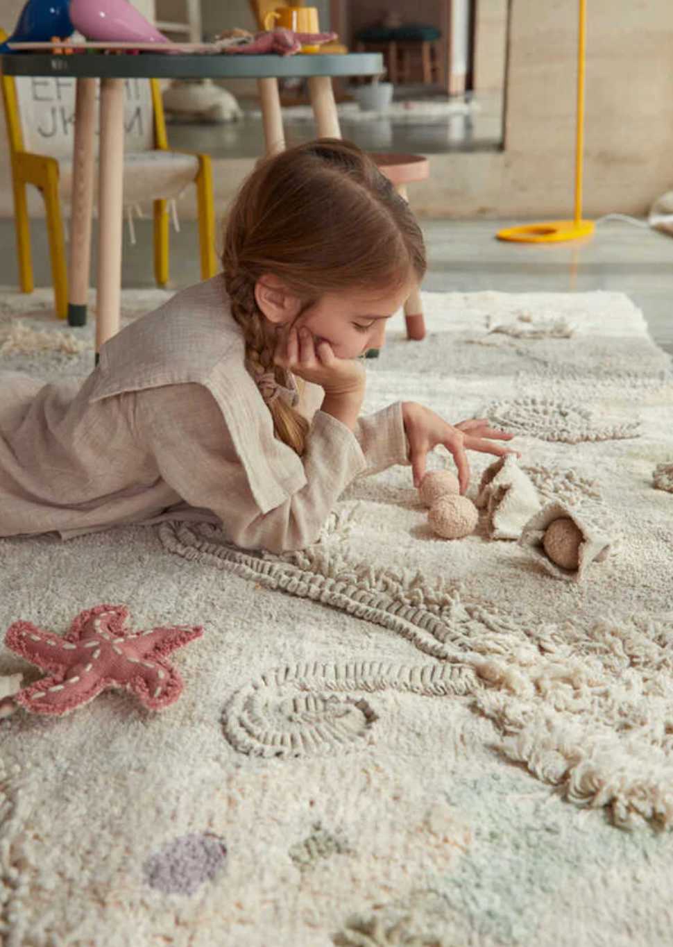 Blue Almonds Ltd Washable cotton play rug "Seabed" Lorena Canals