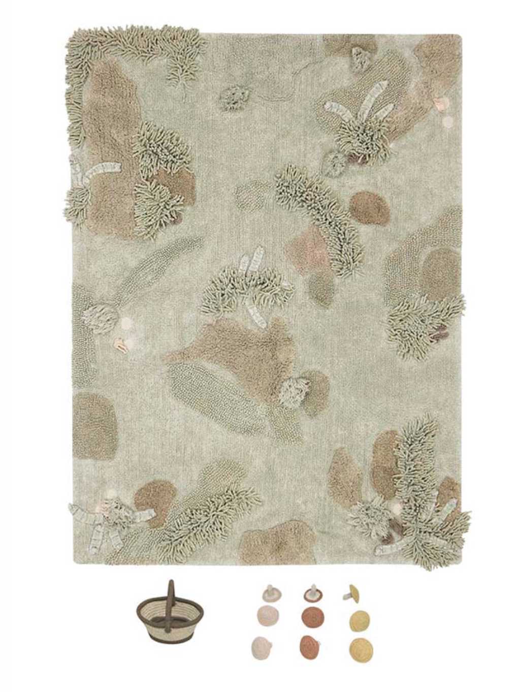 Blue Almonds Ltd Washable cotton play rug "mushroom forest" Lorena Canals
