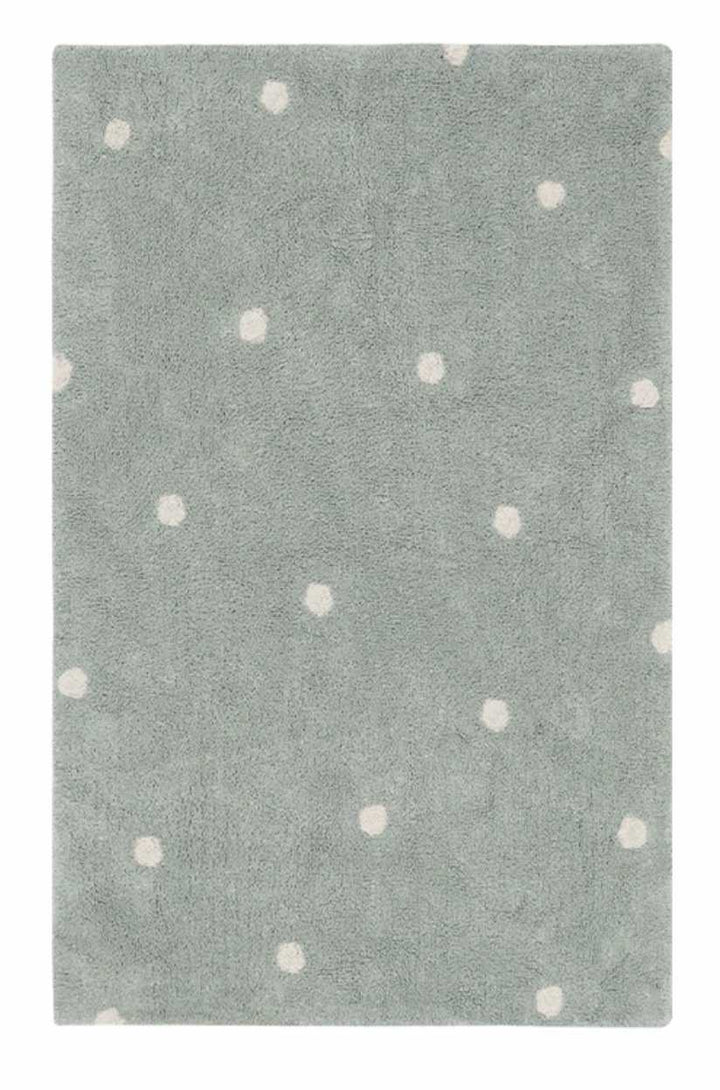 Blue Almonds Ltd Washable cotton rug "Mini Dot Blue Sage" Lorena Canals