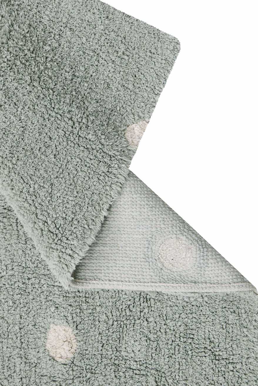 Blue Almonds Ltd Washable cotton rug "Mini Dot Blue Sage" Lorena Canals