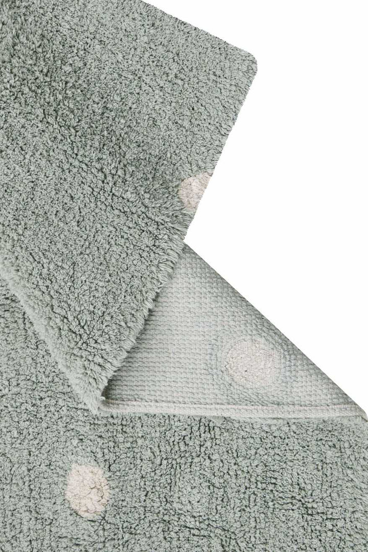 Blue Almonds Ltd Washable cotton rug "Mini Dot Blue Sage" Lorena Canals