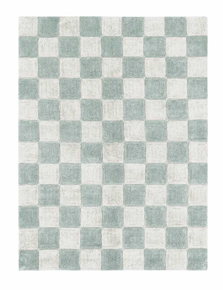 Blue Almonds Ltd Washable cotton rug "Tiles Blue Sage" Lorena Canals