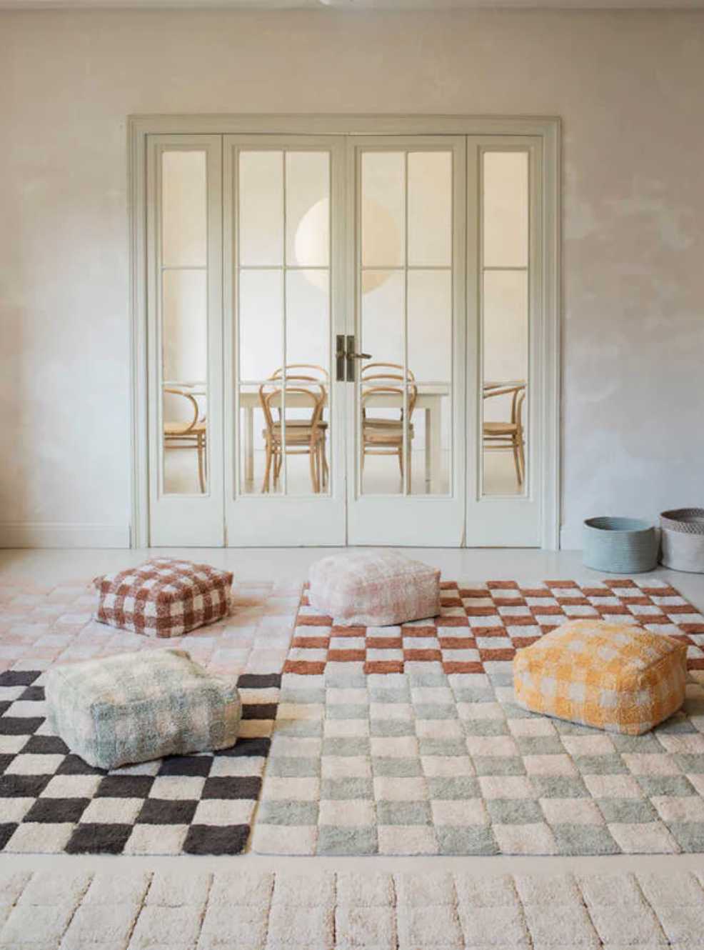 Blue Almonds Ltd Washable cotton rug "Tiles Toffee" Lorena Canals