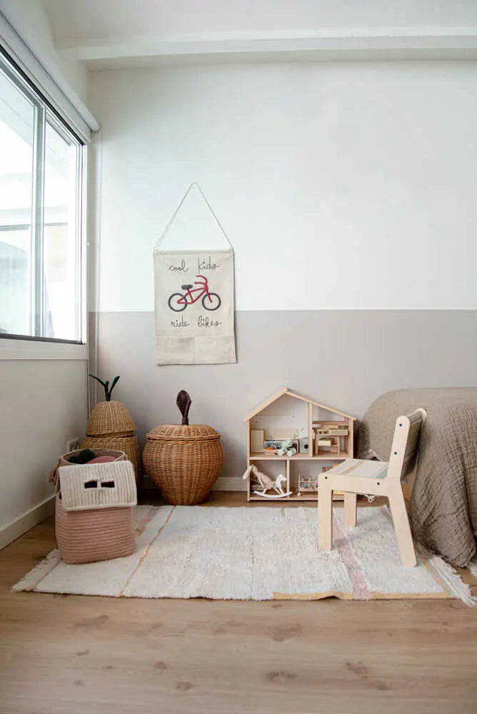 Blue Almonds Ltd Washable cotton rug "Hippy Dots Natural - Vintage Nude" Lorena Canals