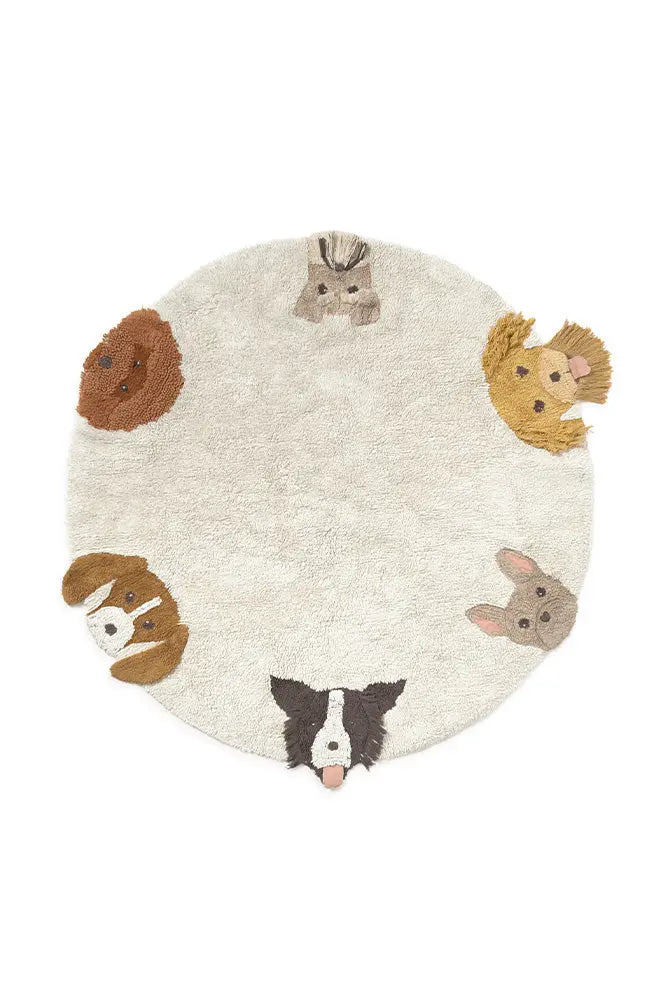 Blue Almonds Ltd Washable cotton rug "dogs" Lorena Canals