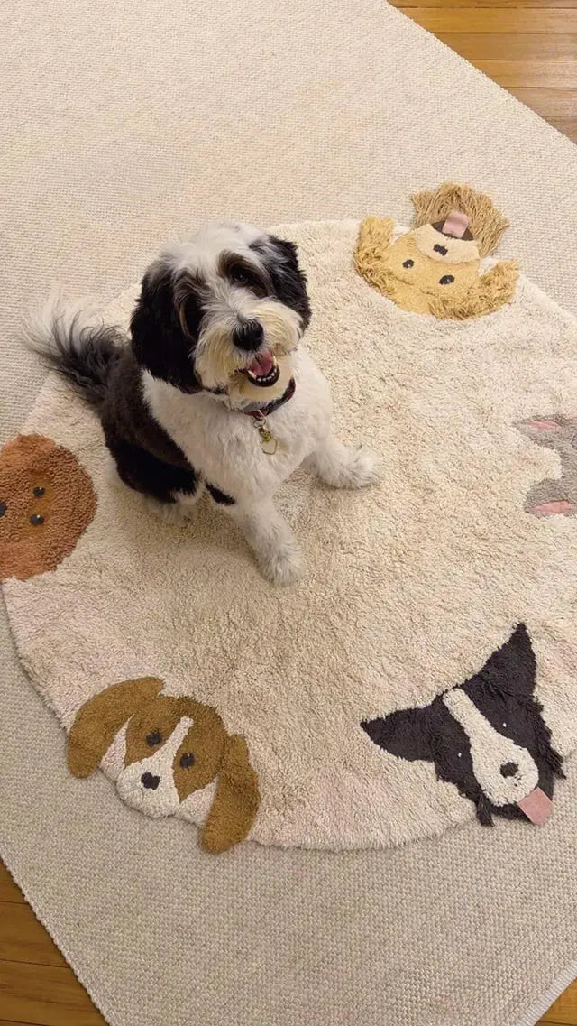 Blue Almonds Ltd Washable cotton rug "dogs" Lorena Canals