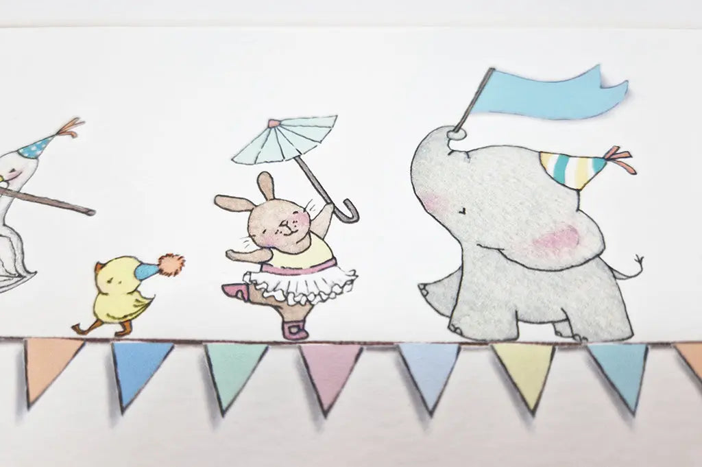 Blue Almonds Ltd Picture ''kids tightrope friends circus'' Daisy & Bump