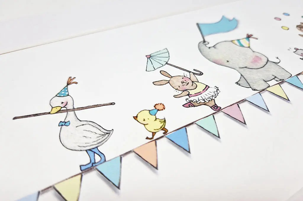 Blue Almonds Ltd Picture ''kids tightrope friends circus'' Daisy & Bump