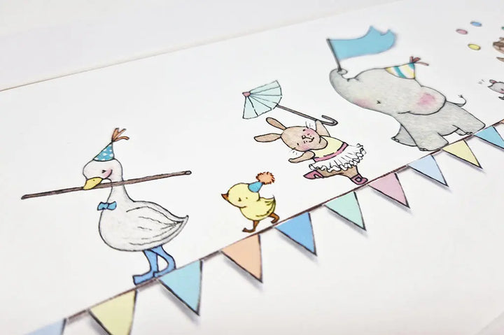 Blue Almonds Ltd Picture ''kids tightrope friends circus'' Daisy & Bump