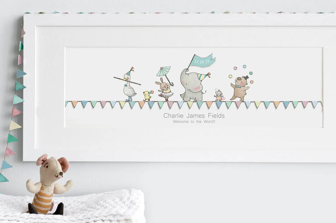 Blue Almonds Ltd Picture ''kids tightrope friends circus'' Daisy & Bump
