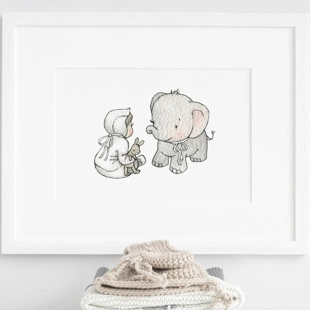 Blue Almonds Ltd Picture "Baby meets elephant" Daisy & Bump