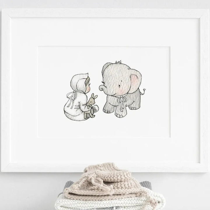 Blue Almonds Ltd Picture "Baby meets elephant" Daisy & Bump