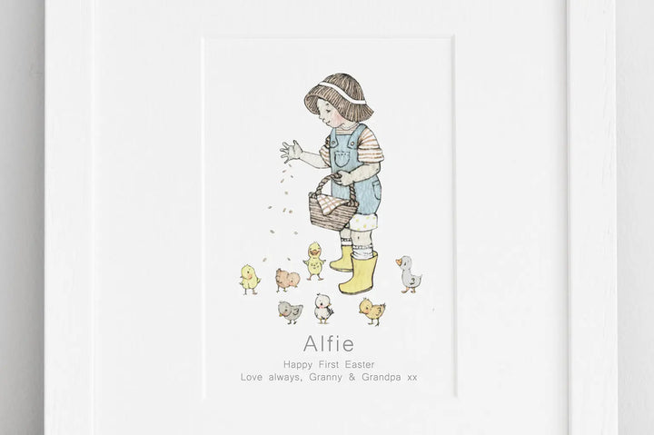 Blue Almonds Ltd Picture "Children's feeding time farm" Daisy & Bump
