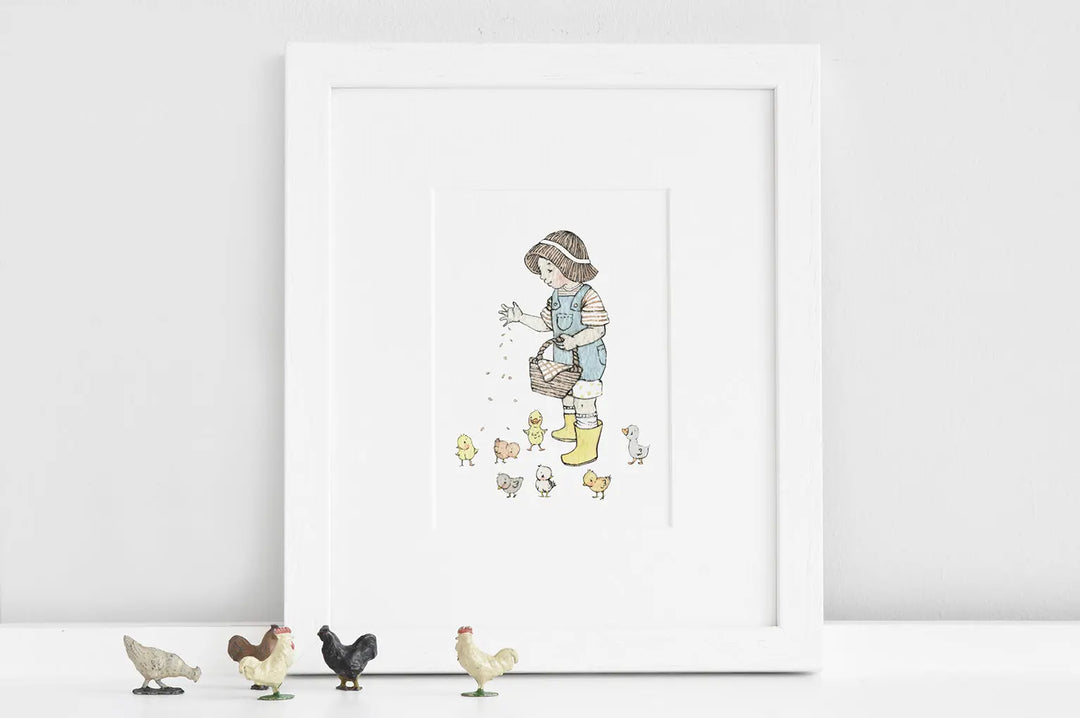 Blue Almonds Ltd Picture "Children's feeding time farm" Daisy & Bump