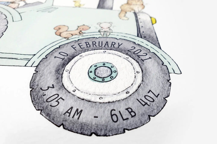 Picture "Childrens farm tractor"-Nursery art-Daisy & Bump-Blue Almonds-London-South Kensington