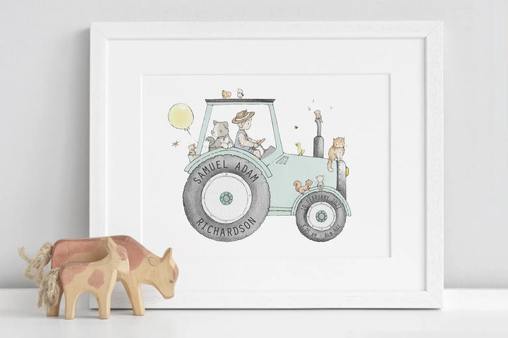 Picture "Childrens farm tractor"-Nursery art-Daisy & Bump-Blue Almonds-London-South Kensington