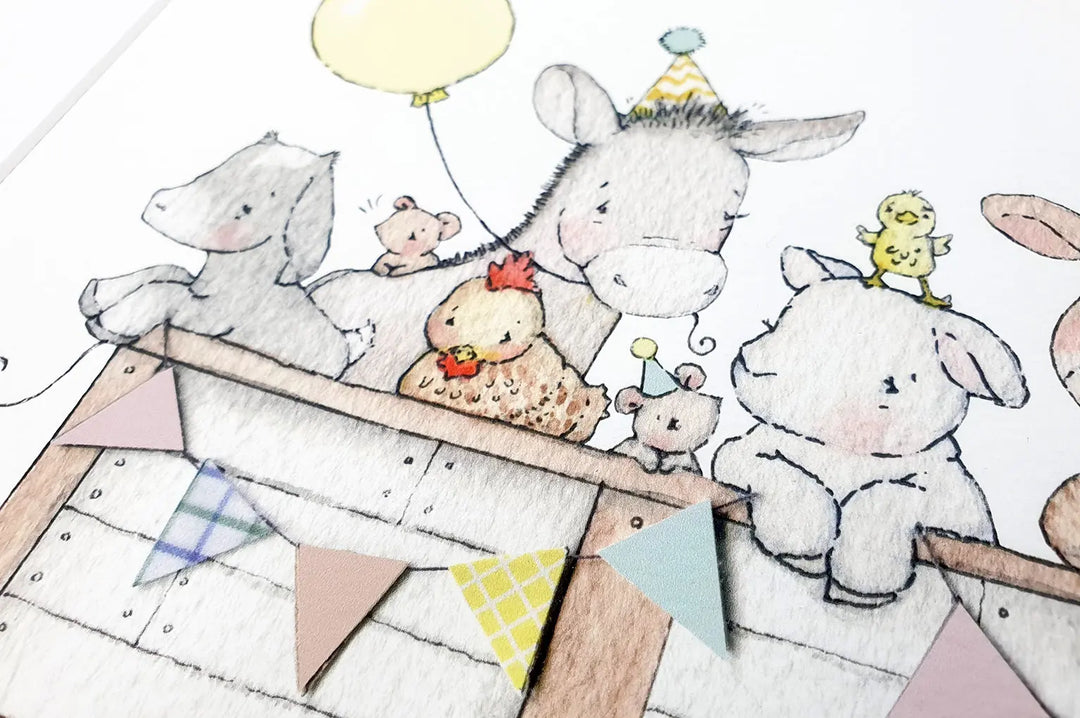 Picture "Farm tractor cart"-Nursery art-Daisy & Bump-Blue Almonds-London-South Kensington