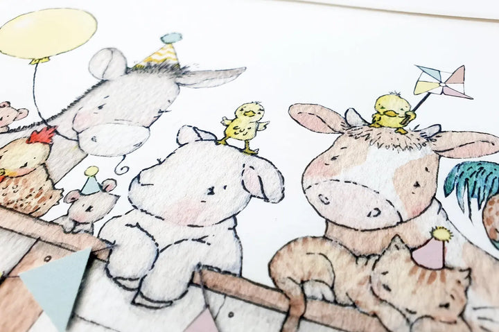 Picture "Farm tractor cart"-Nursery art-Daisy & Bump-Blue Almonds-London-South Kensington