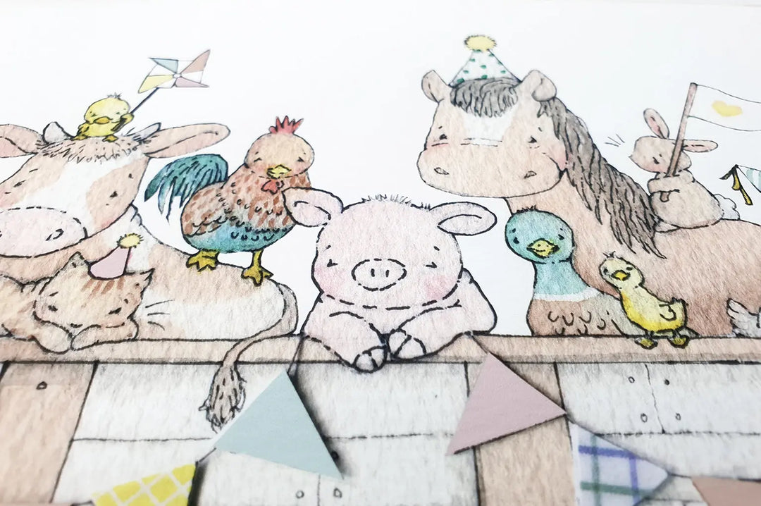 Picture "Farm tractor cart"-Nursery art-Daisy & Bump-Blue Almonds-London-South Kensington