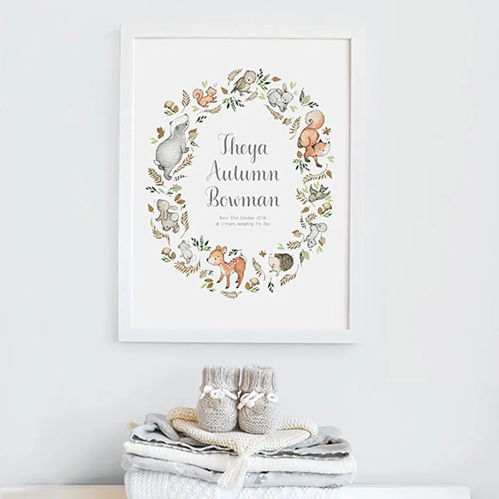 Picture "autumn wreath"-Nursery art-Daisy & Bump-Blue Almonds-London-South Kensington