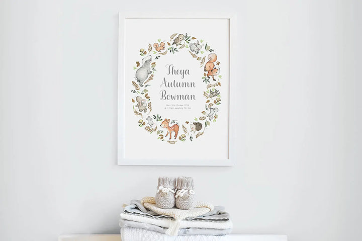 Picture "autumn wreath"-Nursery art-Daisy & Bump-Blue Almonds-London-South Kensington